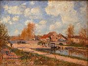 Alfred Sisley The Bourgogne Lock at Moret Spring oil